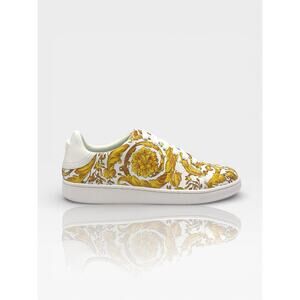 Versace Baroco Medusa White/Gold Leather Sneakers